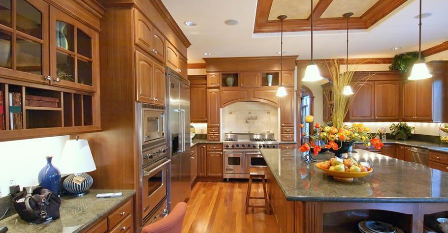 Handmade Kitchen with Grand Over Mantle Woodwork