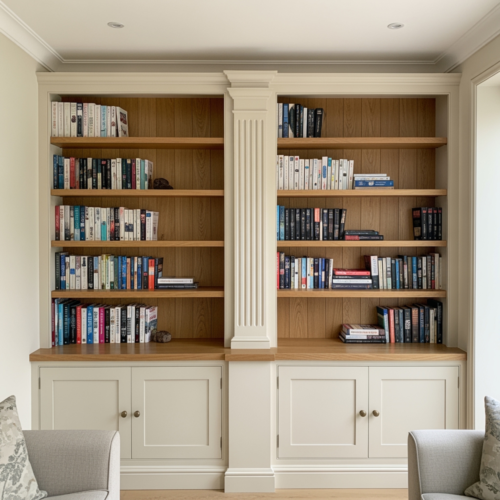Double Bookcase with Centre Pilaster