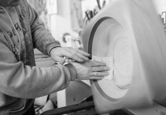 Master craftsmen at work in the Oak & Pine by Design Honley workshop