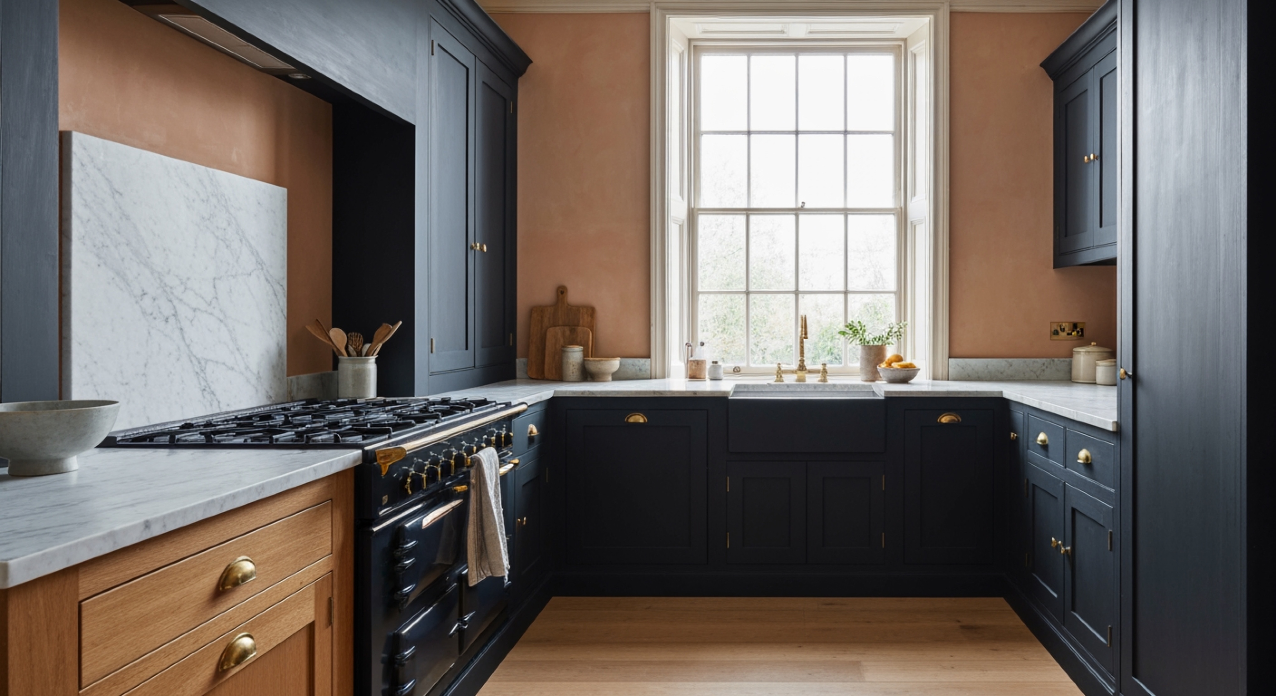 Handmade Painted Kitchen with Chunky Worktops