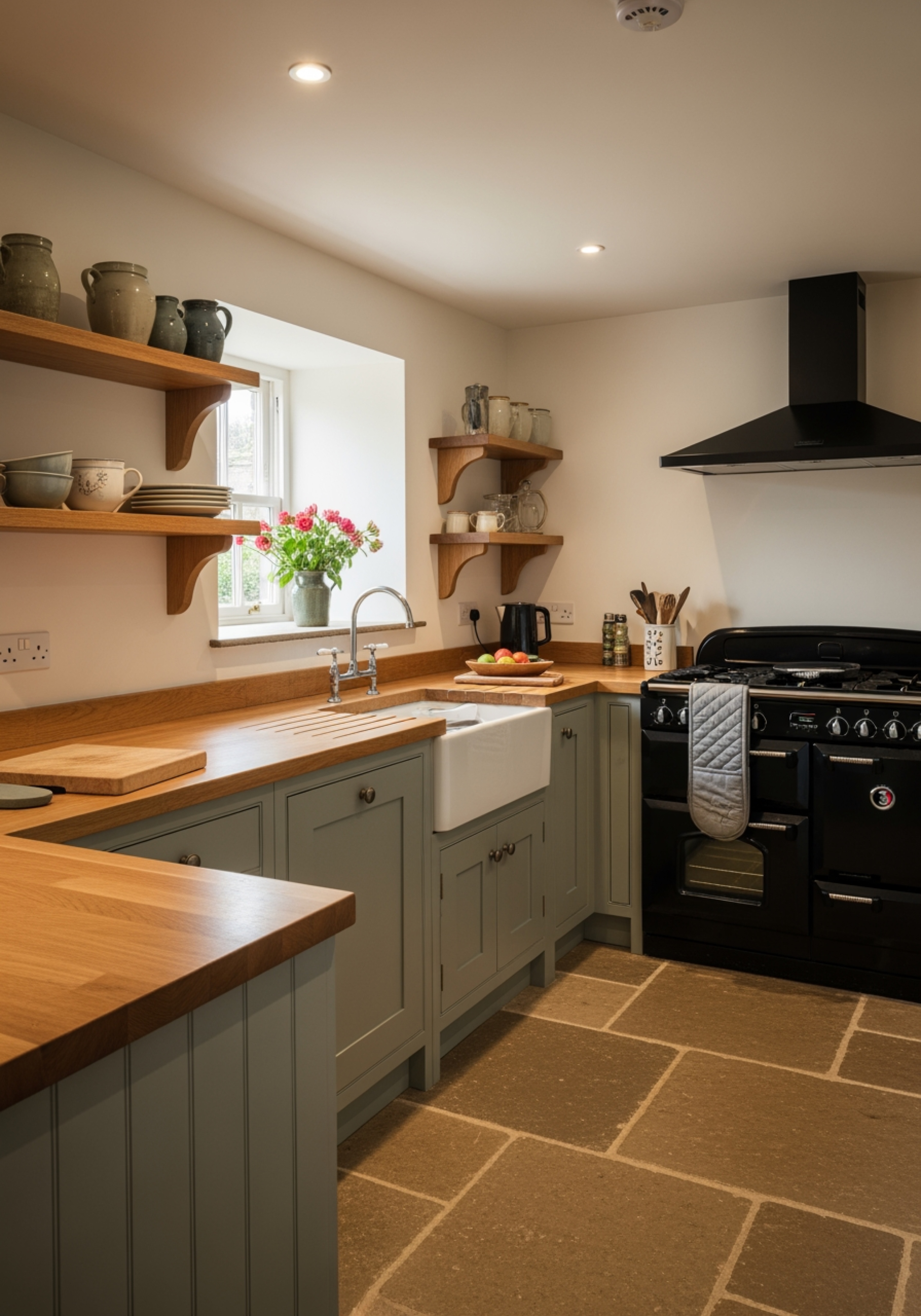 Solid Wood Country Painted Kitchen