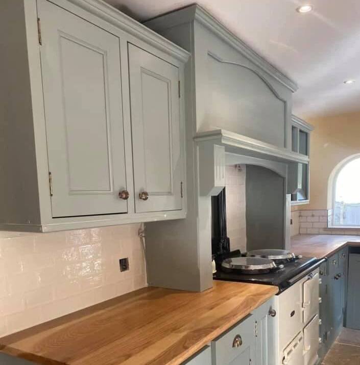 Bespoke Side Table Handmade Painted Kitchen with Chunky Worktops