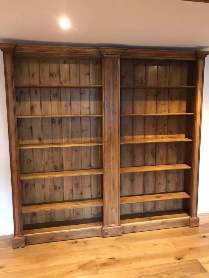 Bespoke Side Table Double Bookcase with Centre Pilaster