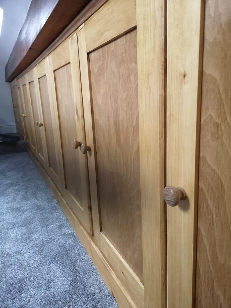Bespoke Side Table Fitted Cupboards with Chunky Top